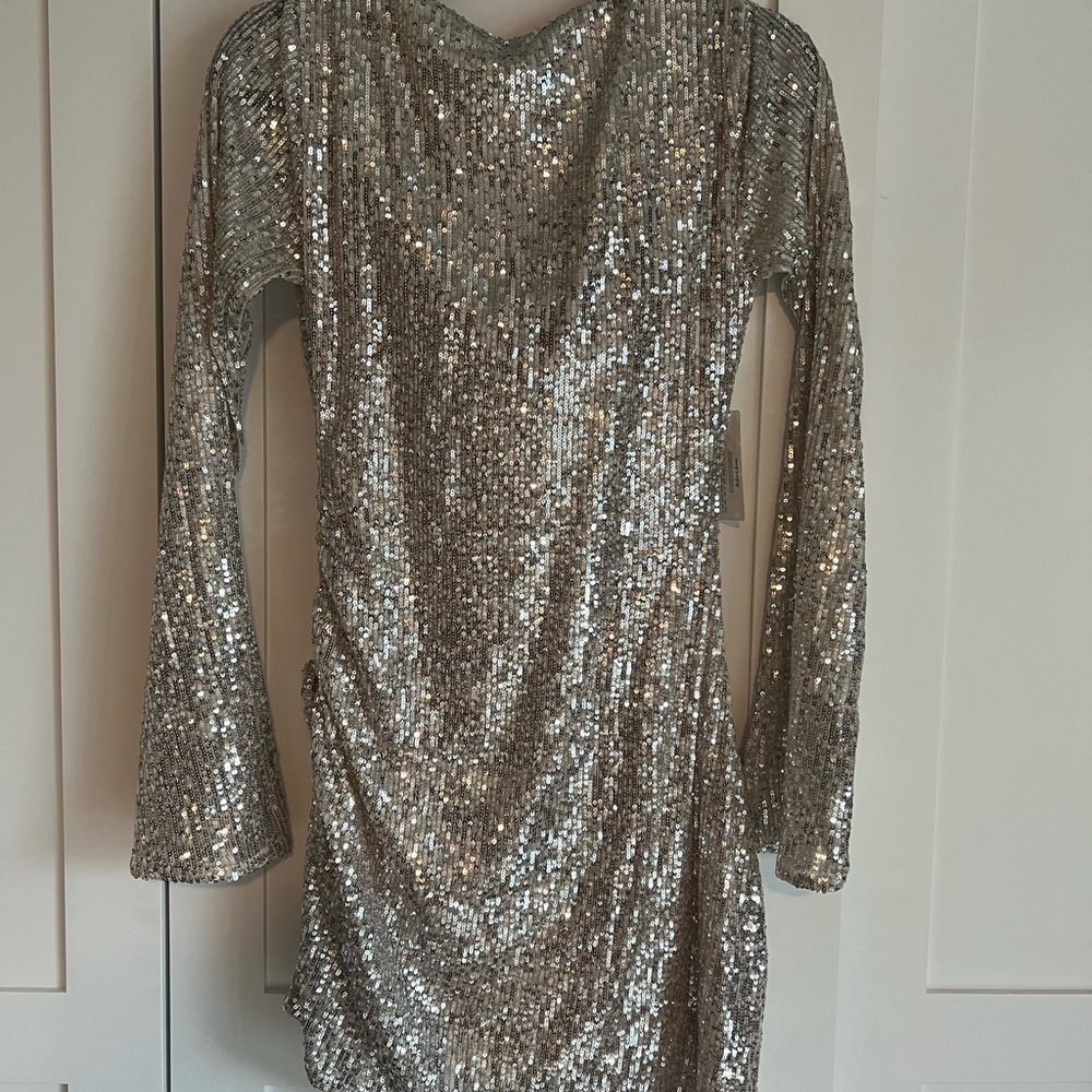 For Love and Lemons Tia Mini Dress in Silver - Picture 4 of 4
